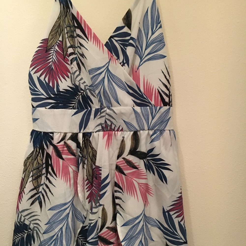 Tropical print Spaghetti strap Romper
